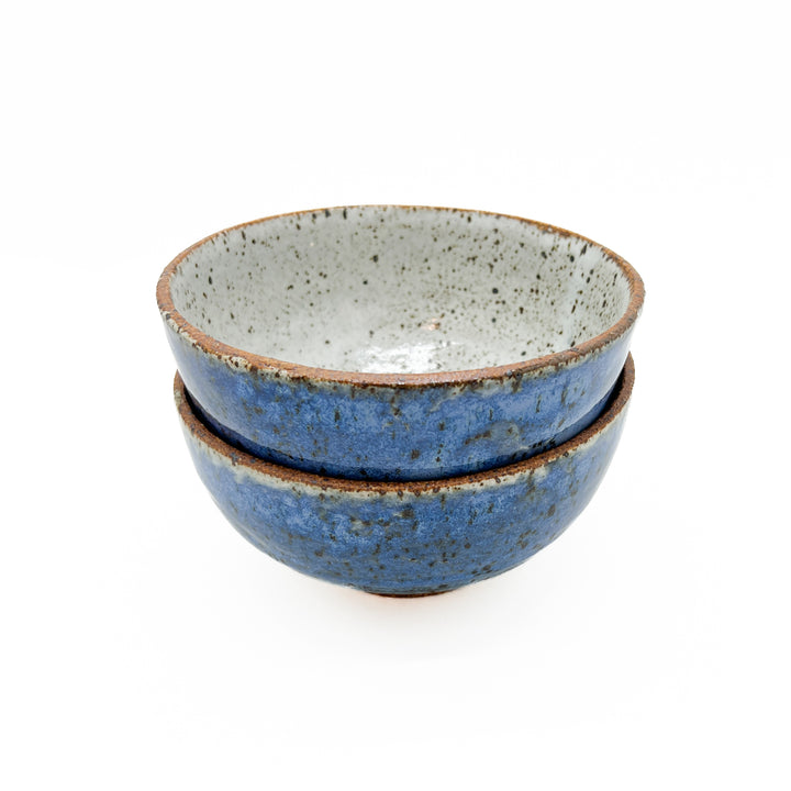 Speckled Bowl in Blue and White Glaze